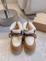 出厂价 男女同款 UGG新款羊毛保暖系带厚底休闲鞋 超级厚实保暖 经典百搭款 鞋面牛皮 内里垫脚进口澳洲一体羊皮毛 底厚5.5cm 女码35-39 40定做 男
