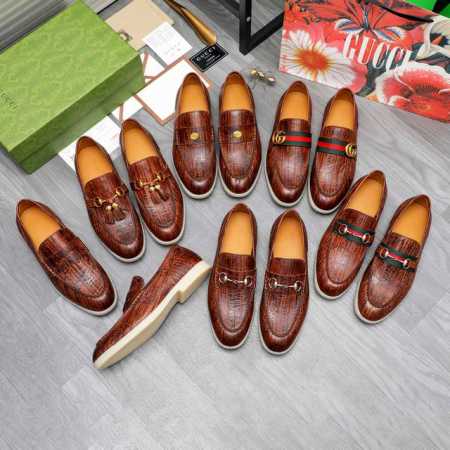 商品商标：Gucci 古驰 皮鞋 正码码数 39-44 38.45.46要订做 不退换 商品材料：精选鳗鱼纹牛皮鞋面 水染牛皮内里 橡胶大底 - 点击图像关闭