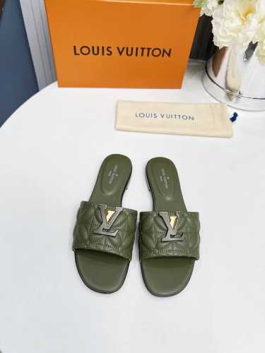 橙子出厂价p louis Vuitton 路易威登 Lv春夏新款 一字拖 平底鞋 凉拖鞋 码数 35-42