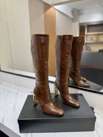 Saint Laurent 圣罗兰 专柜秋冬爆款长靴，最新款侧拉链简约时尚长靴靴 简单大气 上脚显瘦100% 面料：进口牛油皮 内里：水晶羊皮里 大底：A级意 - 点击图像关闭