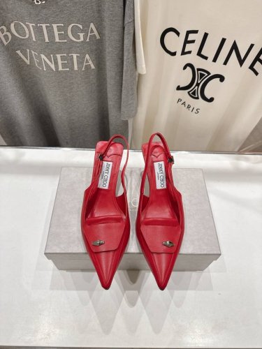 高版本出厂 Jimmy Choo｜Jc 吉米周2025Ss新款简约尖头高跟鞋凉鞋 原版套楦，完美的线条，简约大气上脚显气质粗跟舒适百搭，还能拉长双腿显高显瘦显腿