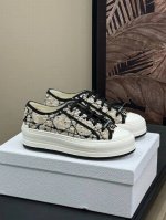 低帮系列出厂340 顶级版本 Dior迪奥Walk'n系列 老花 刺绣 厚底帆布鞋 休闲运动鞋杏色菱格刺绣 原版购入开发 做货 这款 Walk'n'dior 厚
