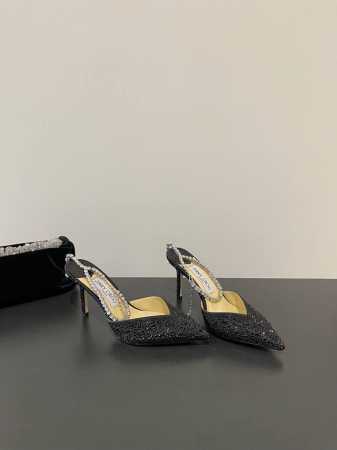 jimmy Choo 最高品质 最新经典钻石链条 渐变烫钻 重工艺水晶半拖鞋单鞋 同步专柜 主打精致 舒适度休闲 甜美 无解风都轻松满足 Blingbling - 点击图像关闭