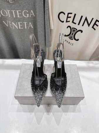高版本出厂 Jimmy Choo*｜Jc 吉米周2025Ss新款简约烫钻高跟鞋凉鞋 原版套楦，完美的线条，简约大气上脚显气质粗跟舒适百搭，还能拉长双腿显高显瘦显 - 点击图像关闭