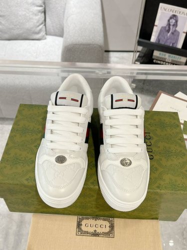 Gucci24Ss新品 Screener系列情侣款运动鞋 小脏鞋 Screener系列运动鞋以20世纪70年代的经典运动鞋为灵感原型 名字则取自体育运动中的防守