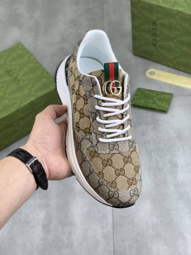 工厂p价p 实价 古奇Gucci 官网最新款休闲时尚男鞋 爆款版型简洁大气 潮男专属.独有的官网最新品牌双G素元素古奇原版装饰 时尚又大方 面料原版小牛皮全进口