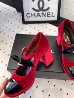Chanel新款水台高跟鞋 高版本出货 各发平台走秀款 上脚舒服特显大长腿 进口丝绒鞋面 羊皮垫脚 意大利真皮大底 Size: 35-39 40 41订做