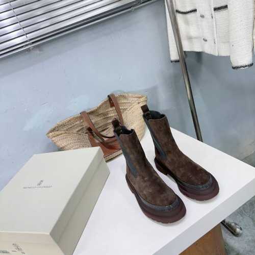 高品质出厂牛反绒 ！ 小众潮牌 Brunello Cucineli24秋冬ss new arrival～ 布鲁内诺库奇｜新款系带马丁靴短靴！ 上脚帅气舒适 秋冬