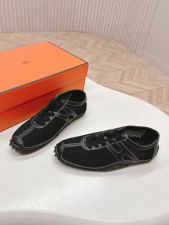 Hermes 爱马仕H家25ss新款网面玛丽珍休闲鞋 丑鞋的时髦 上脚真心不丑，穿上就是时髦人儿，脚感非常舒服又轻便，经典运动风格+网面色设计，丑的耐看面料：原 - 点击图像关闭