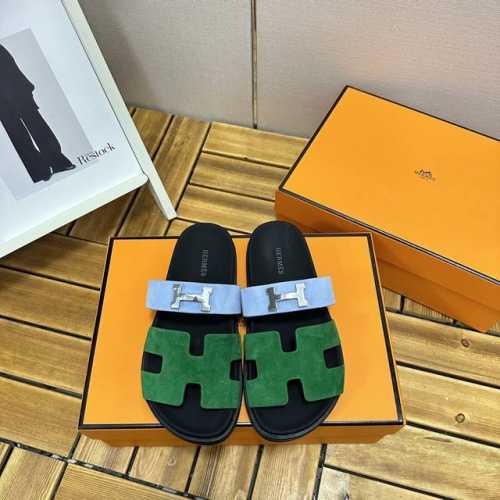 出厂 顶级版本 欢迎对比 情侣款 Hermes 爱马仕顶级版本二舅凉拖鞋 呆萌又优美鞋型，行走非常舒适 HermèS 包装升级，版型做工材料升级 Hermes市