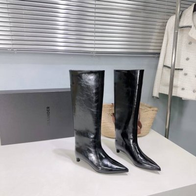 高品质出厂矮 ！高 ！小众潮牌新色！Jilsander吉尔桑达 2024ss秋冬猫跟修身辣妹骑士靴尖头长筒靴！ 极简主义炒鸡柔软舒适矮跟鞋时髦精绝对不能错过的必