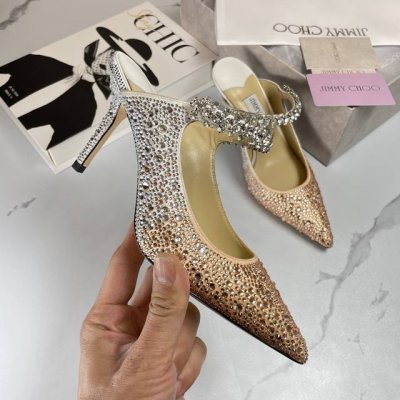 jimmy Choo Bing 65 钻石黑高跟鞋35-40 41 42 43定制
