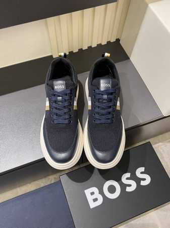 实价 Boss男士休闲运动鞋，原版开模，进口一体飞织面料，透气不闷脚 透气纯棉内里，上脚柔软舒适 Tpu大底脚感轻便！ Size：38-44！ - 点击图像关闭