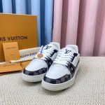LV-Trainer路易-威登 PK市场一切版本 情侣款 走秀新款 篮球板鞋 代购品质 原版1：1开发复刻！！上脚非常舒适 做工精细 鞋面由意大利进口小牛皮拼接