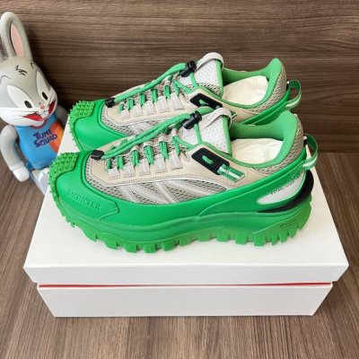 590 顶级版本Moncler盟可睐Trailgrip网布系带圆头低帮运动休闲鞋绿色。 码数：36-46码 编码: I10974M00010M2670 全套得物