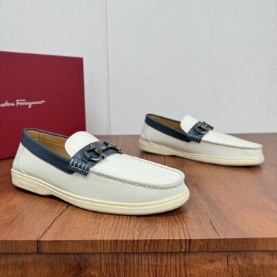 工厂P价 Ferragam菲拉格慕新款男士驾车鞋，一脚蹬百搭软皮乐福鞋清凉来袭！面料采用全进口牛皮，看得见的质感，重工车线，内里本染小牛皮，标配Logo牛皮垫脚