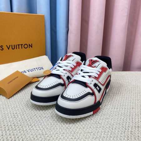 现货的情侣 LV-Trainer路易-威登 PK市场一切版本 情侣款 走秀新款 篮球板鞋 代购品质 原版1：1开发复刻！！上脚非常舒适 做工精细 鞋面由意大利进 - 点击图像关闭