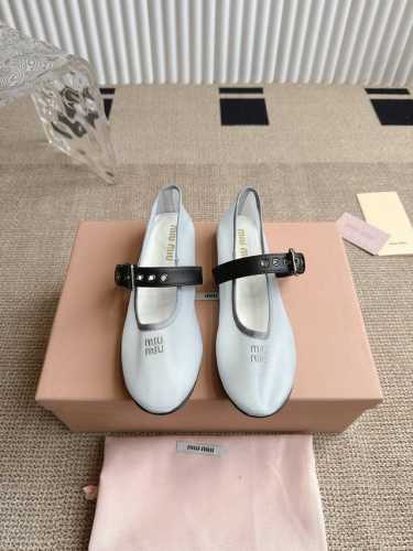 Miu Miu 镂空编织芭蕾鞋单鞋 缪缪女士蝴蝶结装饰缎面芭蕾舞平底鞋独家高版 Miu Mi*2025春夏芭蕾网纱平底玛丽珍乐福鞋平底 zp开发 原版秒杀市面版