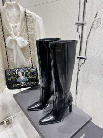 短靴 长靴 高版本Saint Laurent｜圣罗兰YSL 新款方头高跟短靴 长靴 开边珠牛皮面料 牛皮内里 垫脚 大底:意大利牛真皮大底 跟高：10.5cm - 点击图像关闭