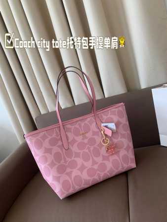 柔雾粉 Coach & City Tote经典托特包手提单肩 Coach新款 托特包 奥莱款 Coach新款 可手拎 单肩百搭气质 Size：32*27 Log - 点击图像关闭