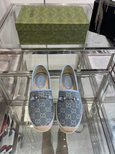 Gucci 25Ss新款 马衔扣女士新款渔夫鞋 这款鞋采用米色和深棕色Gg帆布制 成整双鞋子采购Zp开发打造 全部定制材料 独家开模大底 细节全部对版出货 连包