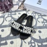 迪奥 Miss Dior系列平底拖鞋 字母刺绣拖 拼色一字拖 码数 35-42