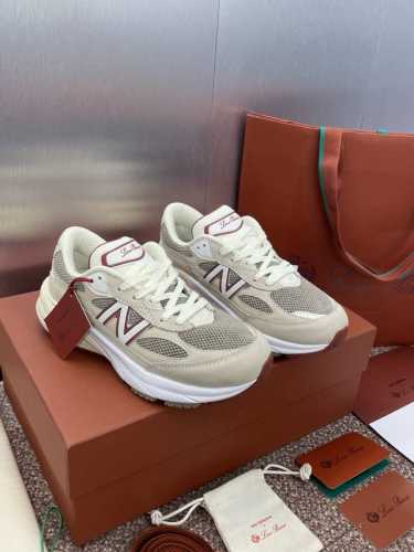 工厂P价P：普版 P390 高版 P470 Loro Piana &New Balance联名系列情侣款休闲系带运动拼色老爹鞋 材质：鞋面进口小牛皮 牛猄皮 环