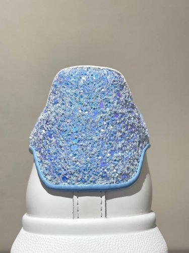 新款水晶蓝亮片 羊皮里 女 男 码数34-40 牛皮里 女 男 码数38-44 麦昆高品质顶级版Alexander Mcqueen 经典明星爆款百搭小白鞋 已升