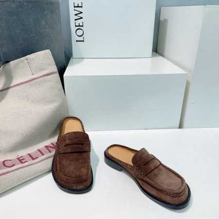 高品质出厂430！顶级品质罗意威Loewe Campo2025春夏平底包头半拖、牛反绒简易复古单鞋！ 全新Campo玛丽珍鞋来自2025早春秀场延续品牌设计师J - 点击图像关闭