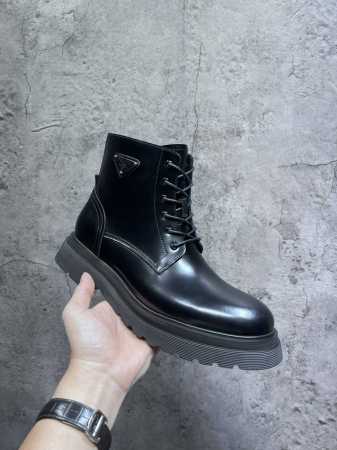 prada derby普拉达顶级版本厚底德比鞋，系带马丁靴，ken同款面料进口开边珠，牛皮里，牛皮垫脚全套包装码数38-46 - 点击图像关闭