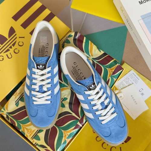 顶级版本：情侣款 Adidas X Gucci联名款Gazelle运动鞋 情侣款休闲板鞋 原版购入开发 做货 阿迪达斯X古驰世纪联名爆款 融汇两个品牌丰富且历史