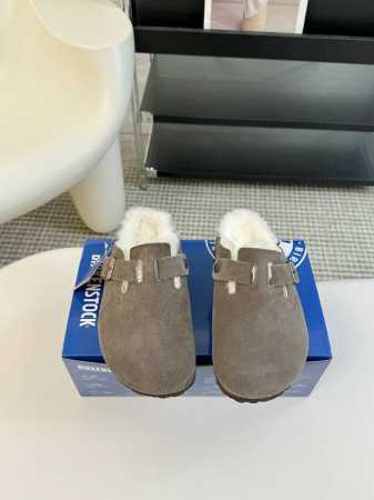 德国Birkenstock勃肯Boston百搭真皮室外软底包头羊毛拖鞋博肯男女拖鞋 女码：35-39 40 41定制 男码：39-44 45定制 - 点击图像关闭