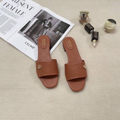 橙子出厂价P Gucci 古驰 春夏新款 小Gg压纹平底拖鞋 休闲凉拖 码数：35-41