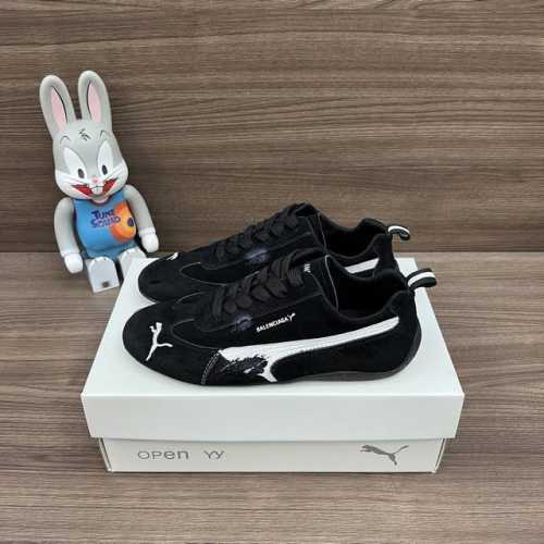 顶级版本Balenciaga巴黎世家puma Speedcat运动鞋黑色. Demna设计的全新冬季25系列Balenciaga与puma的联名合作款 鞋面采用