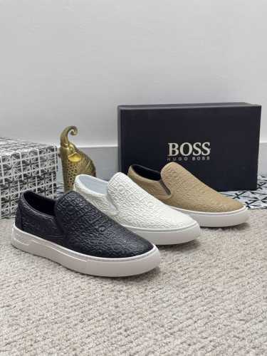 出厂价P 实价 男士精品 Boss 休闲男鞋，以经典的一脚蹬设计成为永不落幕的时尚宠儿，经典的休闲造型。采用牛皮压纹，内里羊里品牌专用大底，橡胶耐磨超轻大底，轻