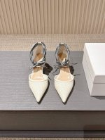 出厂 j Adior织带女鞋 迪奥 Dior 2025 春夏新款Toujours 冲孔刺绣字母Logo高跟绑带拼色中空凉鞋 材质 鞋面进口混种羊皮 内里 水染羊