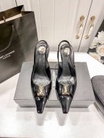 橙子出厂价P Saint Laurent 圣罗兰 Ysl初夏新款 字母扣镂空尖头高跟凉鞋 后空高跟鞋 跟高：8Cm 码数：35-41