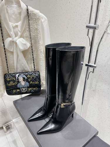 短靴 长靴 高版本Saint Laurent｜圣罗兰YSL 新款尖头高跟短靴 长靴 开边珠牛皮面料 牛皮内里 垫脚 大底:意大利牛真皮大底 跟高：8cm 码数: