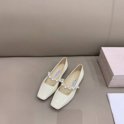 出厂价p Jimmy Cho*新款珍珠平底单鞋 原版开发 顶级品质 鞋面羊京 牛漆皮 内里垫脚顶级混种羊皮 意大利真皮大底 原版注塑工艺 码数35-39