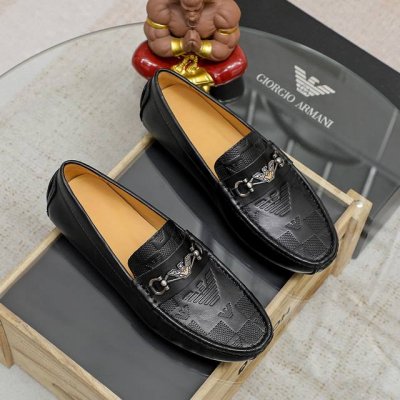 阿玛尼 Armani 新款休闲豆豆鞋 专柜一比一制作 优质做工 原单品质 进口牛皮鞋面皮内里原版橡胶大底 高品质看得见 欧洲站高端大牌男鞋 码数 黑色 配码数3