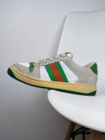 橙子出厂价 跑量主推款 Gucci 古驰小脏鞋系列 经典原型复古百搭做旧脏脏鞋板鞋 复古学院风 怀旧版 情侣款 男女同款 鞋面擦色牛皮拼接经典双G布面料，皮面切
