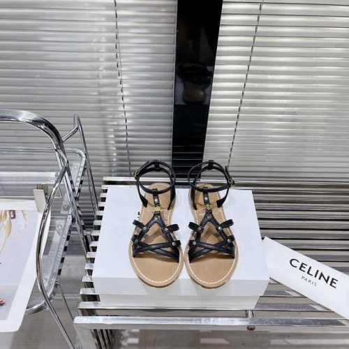 顶级版本 春夏最新赛琳复古时髦罗马凉鞋 New Celine思琳 凉鞋 各大网红同款的凯旋门凉鞋经典又百搭 种草推荐夏天搭配袜子 简直绝绝子了复古的点上带上了满