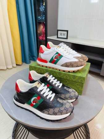 出厂价 Gucci 古奇 新款男鞋高端品牌，最新時尚休闲男鞋，潮流百搭之款，轻松运动风，鞋面意大利进口头层牛皮 真皮内里 加超精细做工。原版个性时尚橡胶耐磨大底 - 点击图像关闭