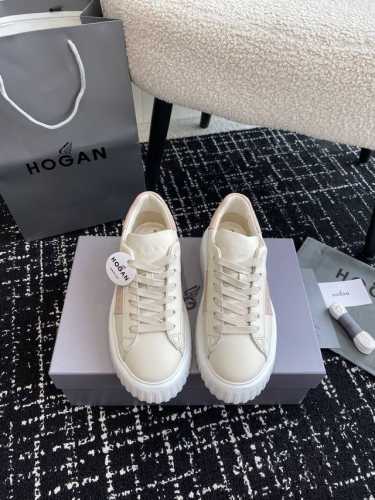 代购级女440 男460 Hogan 霍根520款 24Cnew Arrival～ 出新颜色了 春夏新款情侣板鞋饼干鞋厚底小白鞋 专柜全套包装 这款精选板鞋饼干