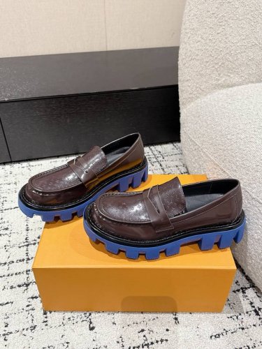 情侣款 顶级版本 louis Vuitton 路易威登 25 Checker 情侣款 厚底 休闲 乐福鞋 鞋面 开边珠牛皮 内里 牛皮 鞋底 原版Tpu大底 跟