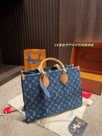 尺寸36.26 Lv蓝色丹宁牛仔托特购物袋