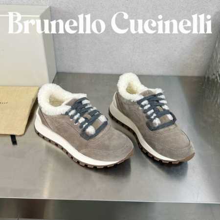 最高版本厂批价 Brunello Cucinelli 布鲁内罗 库奇内利 年新款女士 磨砂皮羔羊毛运动鞋 浓浓的冬季外观与Brunello Cucinelli的 - 点击图像关闭
