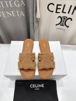高版本出厂 Celine*塞琳2025Ss思琳初夏新款凯旋门Logo凉拖鞋 高级感十足 网红Ins种草神器、非常复古风、气场十足单品、设计风格非常新颖、高档且非