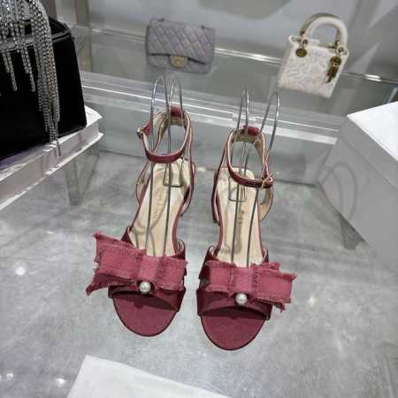 出厂 流苏织带女鞋 Dior 迪奥 2024春夏走秀新款Adiorble女鞋 CD明星同款时尚流苏蝴蝶结方头珍珠字母logo五金扣高跟中空凉鞋 市面顶级高端版本 - 点击图像关闭