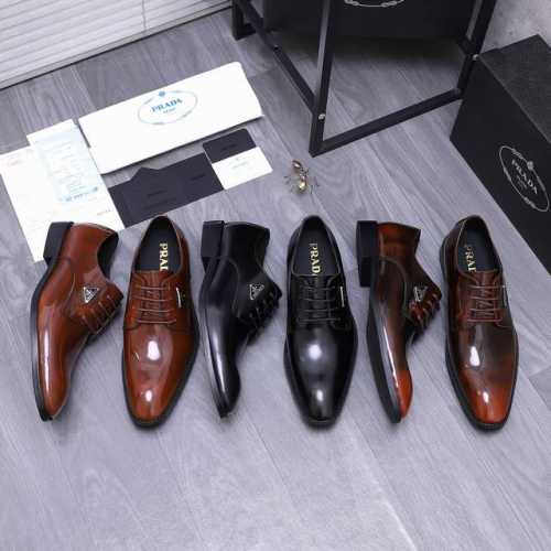 商品商标：prada 普拉达 商务系带皮鞋 正码码数: 38-44 45定做不退换 商品材料：精选 珠光牛皮鞋面 牛皮内里 原版大底